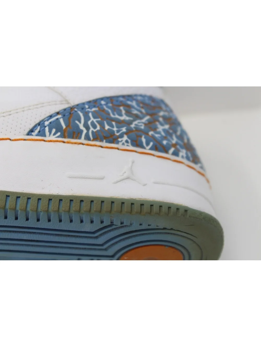 Nike Air Jordan Pre-School AJF 3 Shoes Size 13 C 323948-141 White Blue Orange